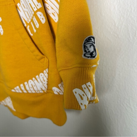 Billionaire Boys Club Mustard Yellow Pullover Hoodie Pockets Long Sleeves Sz 3T - Picture 3 of 10